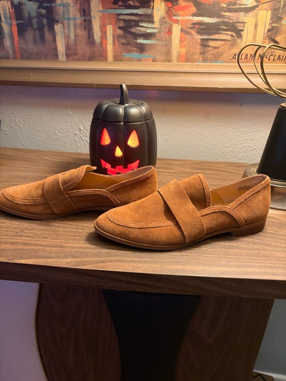 Crown Vintage Carley Cognac Suede Shoes – Boho Western Style Size 8.5